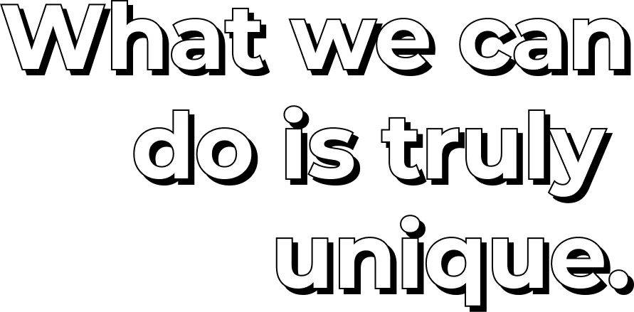 What we can do is truly unique.